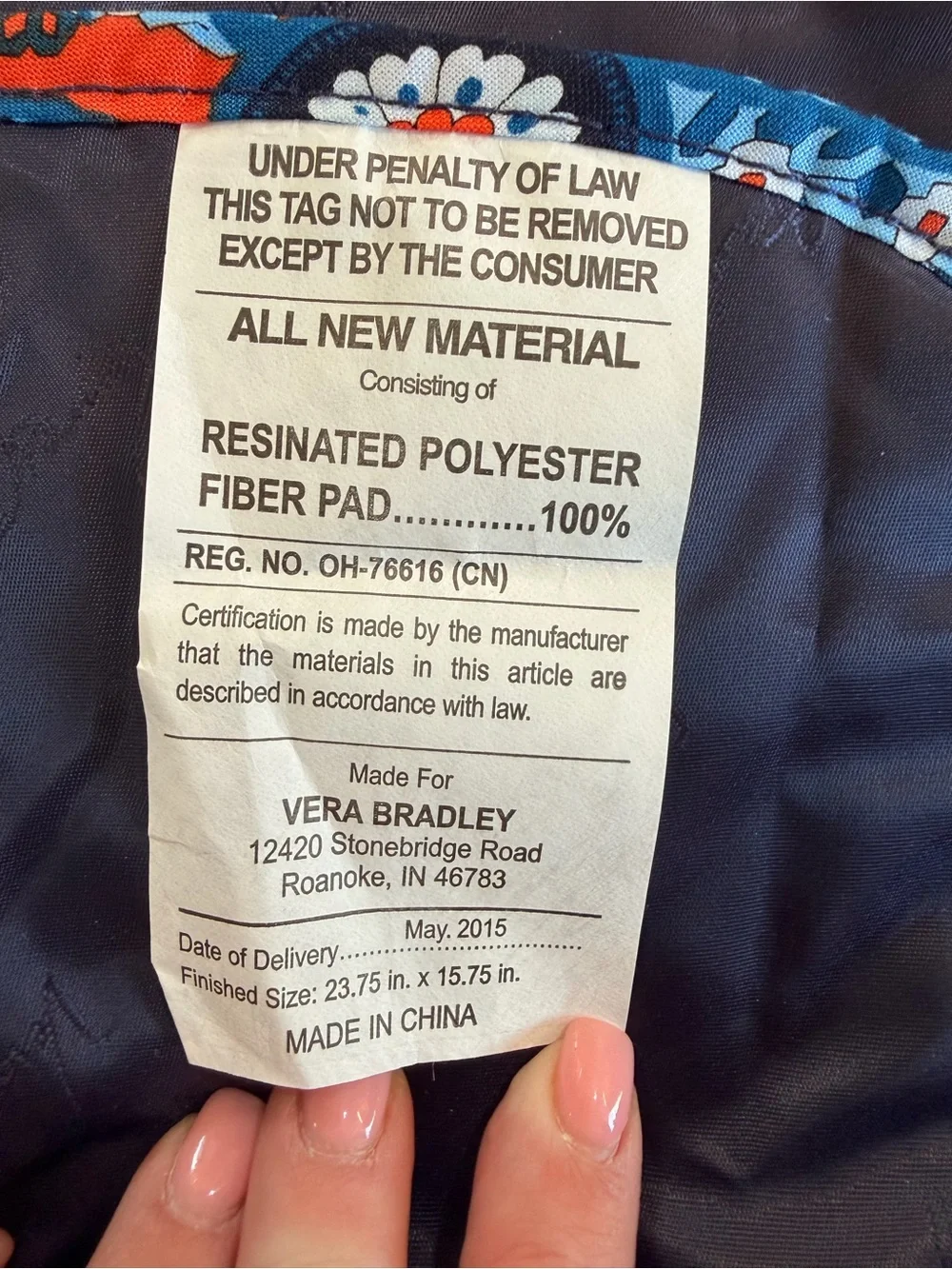 Vera Bradley Stroll Around Baby bag -Quilted Bag in Navy, Teal & Coral Paisley